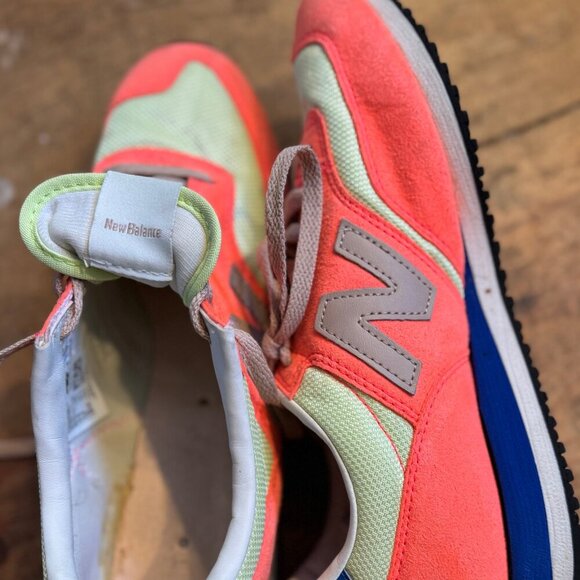 New Balance 620 Retro Sneakers Coral Neon Yellow Sz 8.5 - Picture 6 of 9